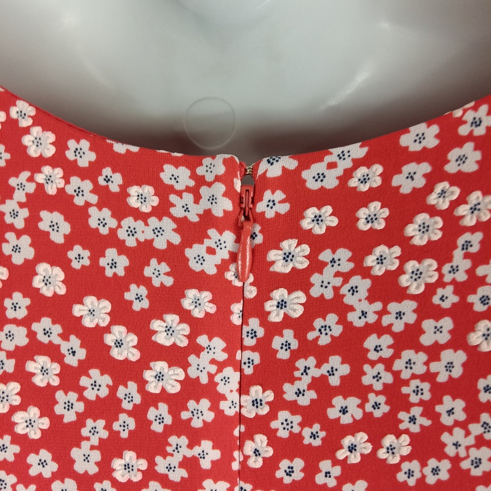 Jessica Howard Red White Floral Faux Wrap Dress Plus Size 24W Short Sleeve Midi - Picture 12 of 16